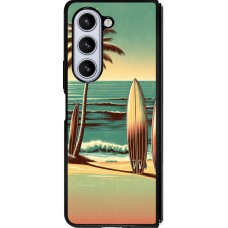 Coque Samsung Galaxy Z Fold5 - Silicone rigide noir Surf Paradise