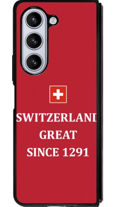 Coque Samsung Galaxy Z Fold5 - Silicone rigide noir Switzerland Great Since 1291