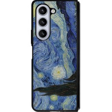 Coque Samsung Galaxy Z Fold5 - Silicone rigide noir Tableau art - La Nuit étoilée - Van Gogh