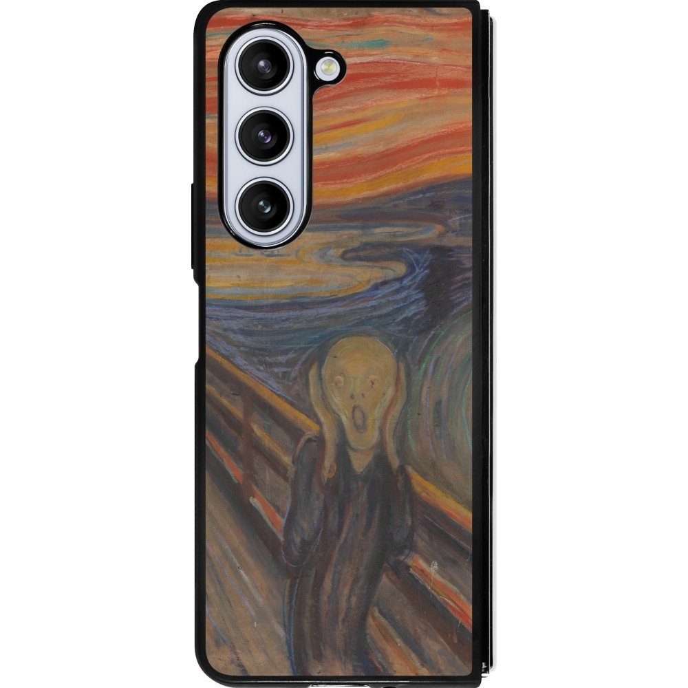 Samsung Galaxy Z Fold5 Case Hülle - Silikon schwarz Kunstbild - Der Schrei - Edvard Munch