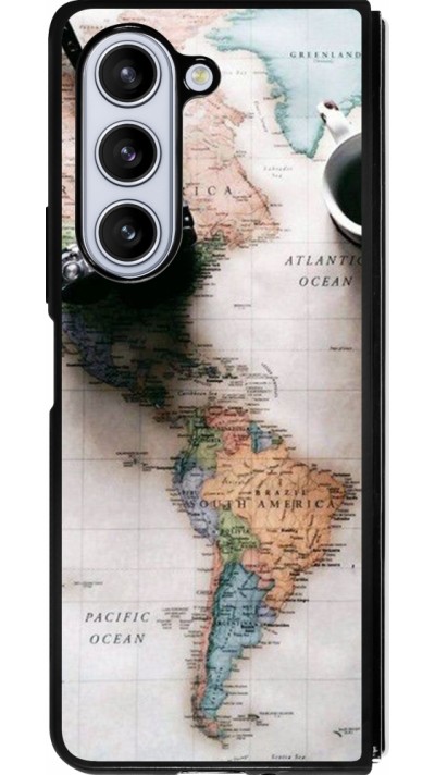 Coque Samsung Galaxy Z Fold5 - Silicone rigide noir Travel 01