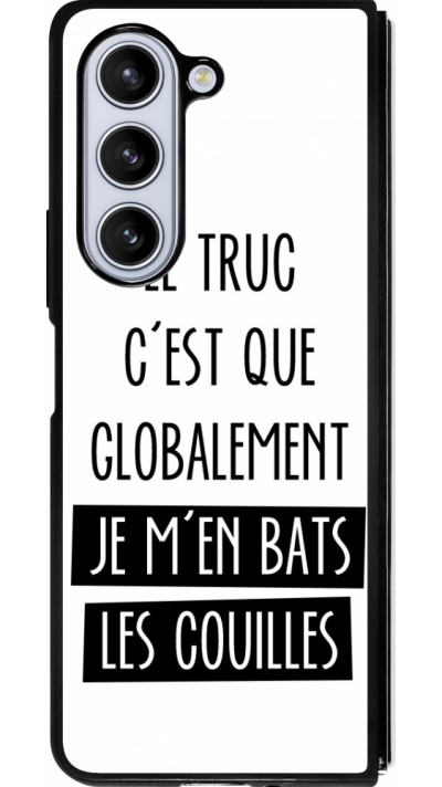 Coque Samsung Galaxy Z Fold5 - Silicone rigide noir Le truc globalement bats les couilles