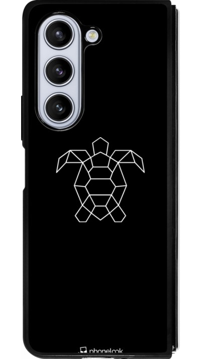 Samsung Galaxy Z Fold5 Case Hülle - Silikon schwarz Turtles lines on black