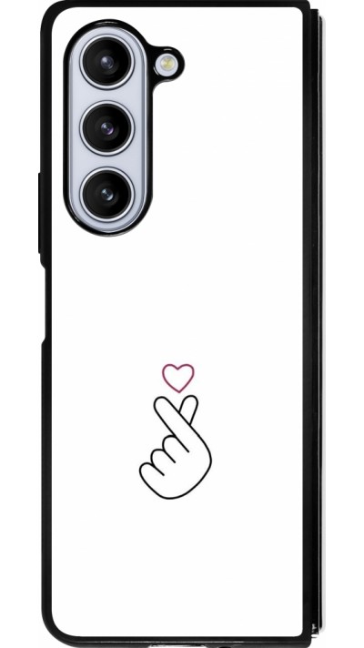 Coque Samsung Galaxy Z Fold5 - Silicone rigide noir Valentine 2024 heart by Millennials