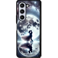 Samsung Galaxy Z Fold5 Case Hülle - Silikon schwarz Valentin 2024 Liebe unter dem Mond