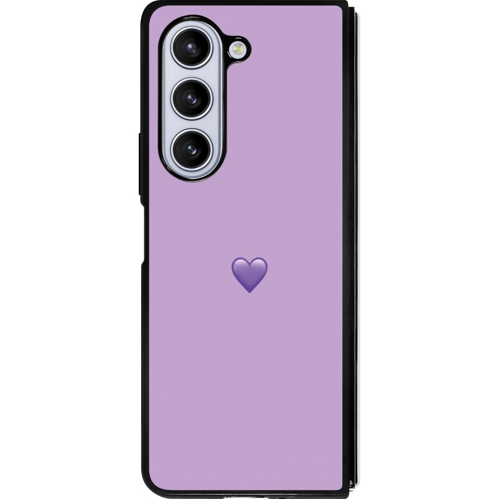 Samsung Galaxy Z Fold5 Case Hülle - Silikon schwarz Valentine 2023 purpule single heart