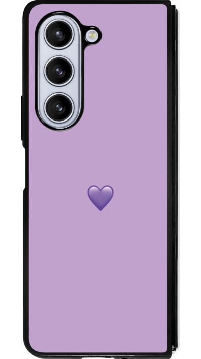 Coque Samsung Galaxy Z Fold5 - Silicone rigide noir Valentine 2023 purpule single heart