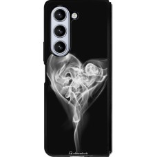 Coque Samsung Galaxy Z Fold5 - Silicone rigide noir Valentine 2022 Black Smoke