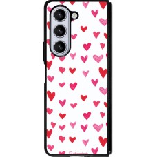Coque Samsung Galaxy Z Fold5 - Silicone rigide noir Valentine 2022 Many pink hearts