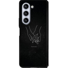 Coque Samsung Galaxy Z Fold5 - Silicone rigide noir Valentine 2023 hands forever
