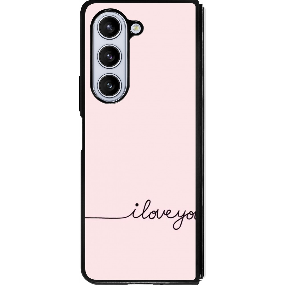 Samsung Galaxy Z Fold5 Case Hülle - Silikon schwarz Valentine 2023 i love you writing