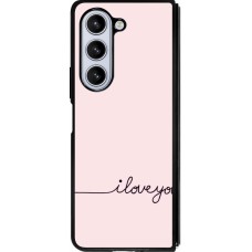 Samsung Galaxy Z Fold5 Case Hülle - Silikon schwarz Valentine 2023 i love you writing