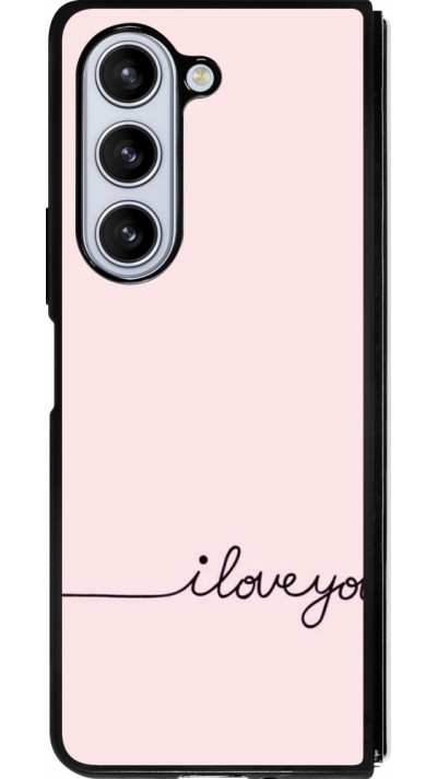 Coque Samsung Galaxy Z Fold5 - Silicone rigide noir Valentine 2023 i love you writing