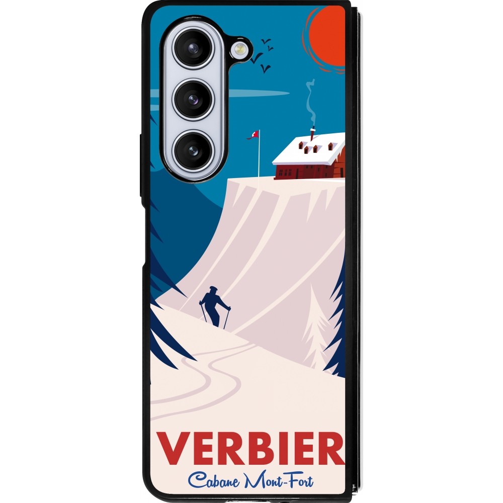 Samsung Galaxy Z Fold5 Case Hülle - Silikon schwarz Verbier Cabane Mont-Fort