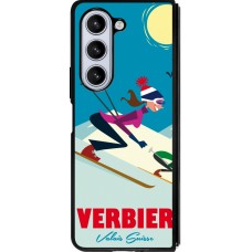 Samsung Galaxy Z Fold5 Case Hülle - Silikon schwarz Verbier Ski Downhill