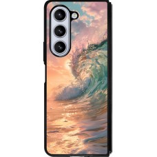 Coque Samsung Galaxy Z Fold5 - Silicone rigide noir Wave Sunset