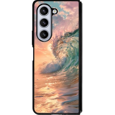 Coque Samsung Galaxy Z Fold5 - Silicone rigide noir Wave Sunset
