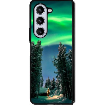 Samsung Galaxy Z Fold5 Case Hülle - Silikon schwarz Winter 22 Northern Lights