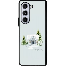 Coque Samsung Galaxy Z Fold5 - Silicone rigide noir Winter 25 Cosy House