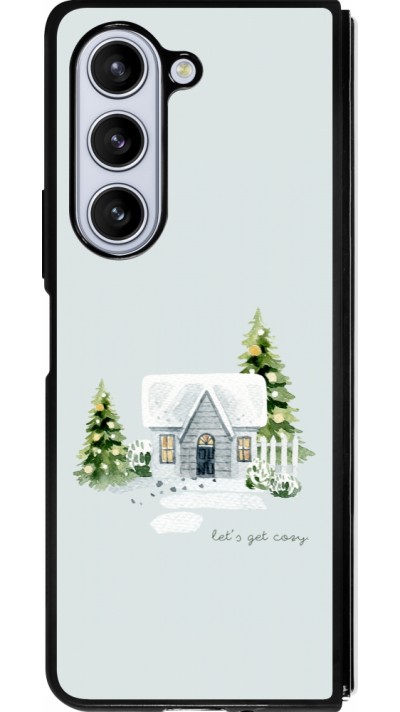 Coque Samsung Galaxy Z Fold5 - Silicone rigide noir Winter 25 Cosy House