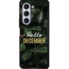 Coque Samsung Galaxy Z Fold5 - Silicone rigide noir Winter 25 Winter hello december