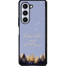 Coque Samsung Galaxy Z Fold5 - Silicone rigide noir Winter 25 Winter illustration of trees