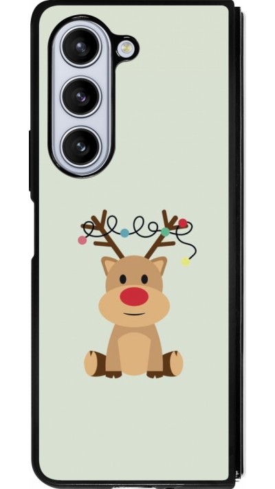 Coque Samsung Galaxy Z Fold5 - Silicone rigide noir Christmas 22 baby reindeer