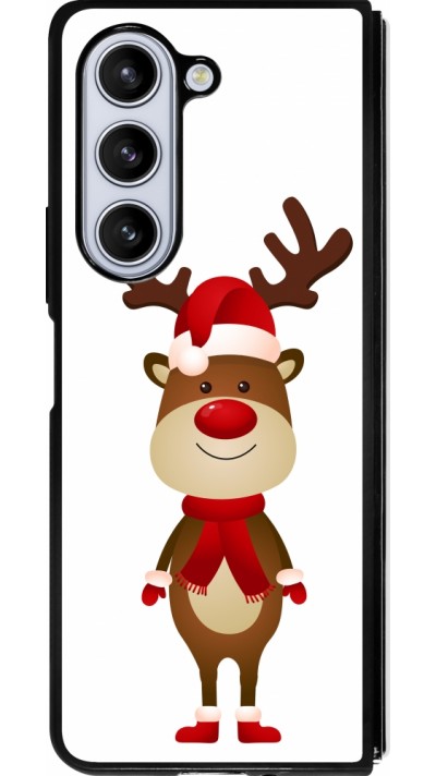Coque Samsung Galaxy Z Fold5 - Silicone rigide noir Christmas 22 reindeer