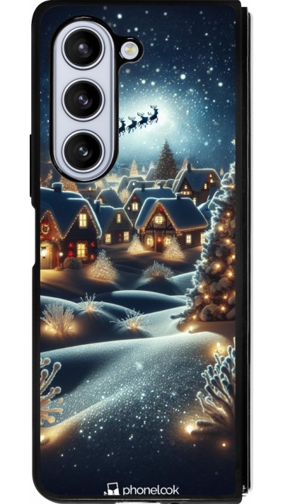 Coque Samsung Galaxy Z Fold5 - Silicone rigide noir Noël 2023 Christmas is Coming