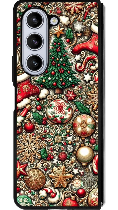 Samsung Galaxy Z Fold5 Case Hülle - Silikon schwarz Weihnachten 2023 Mikromuster