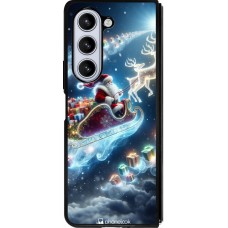 Samsung Galaxy Z Fold5 Case Hülle - Silikon schwarz Weihnachten 2023 Verzauberter Weihnachtsmann
