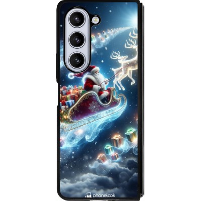 Samsung Galaxy Z Fold5 Case Hülle - Silikon schwarz Weihnachten 2023 Verzauberter Weihnachtsmann