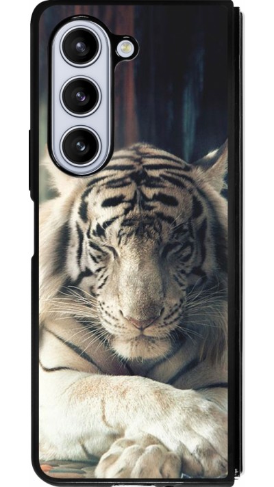 Coque Samsung Galaxy Z Fold5 - Silicone rigide noir Zen Tiger