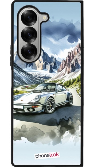 Samsung Galaxy Z Fold6 Case Hülle - Silikon schwarz Porsche 911 Berg Aquarell