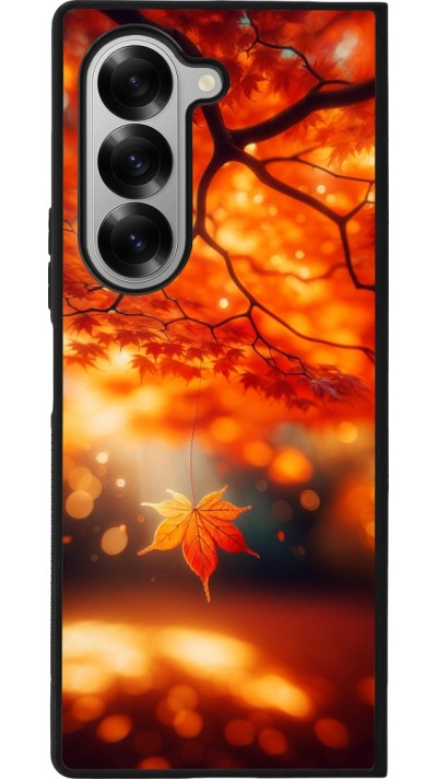 Samsung Galaxy Z Fold6 Case Hülle - Silikon schwarz Herbst Magisch Orange