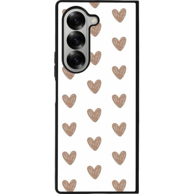 Coque Samsung Galaxy Z Fold6 - Silicone rigide noir Autumn 2024 brown hearts