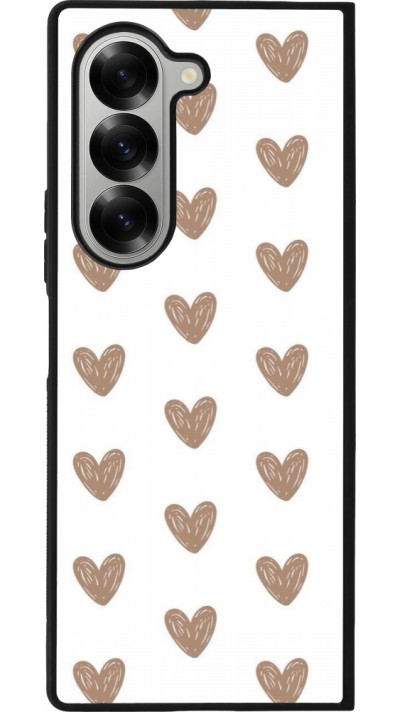 Coque Samsung Galaxy Z Fold6 - Silicone rigide noir Autumn 2024 brown hearts