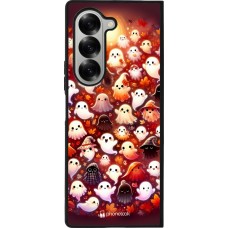 Coque Samsung Galaxy Z Fold6 - Silicone rigide noir Fantômes automne mignons