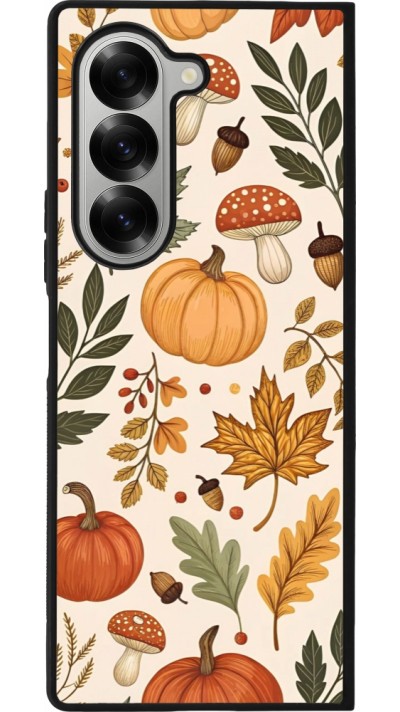 Coque Samsung Galaxy Z Fold6 - Silicone rigide noir Autumn 25 Autumn pattern