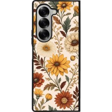 Coque Samsung Galaxy Z Fold6 - Silicone rigide noir Autumn 25 Flower pattern
