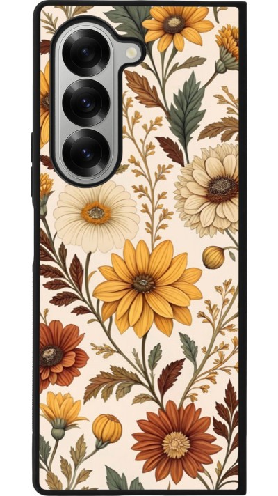 Coque Samsung Galaxy Z Fold6 - Silicone rigide noir Autumn 25 Flower pattern