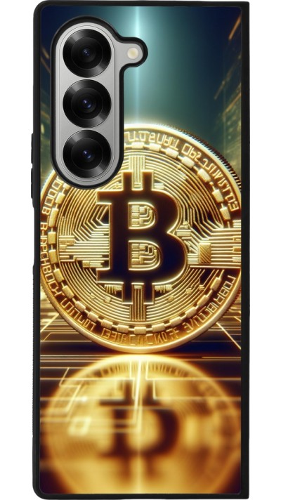 Coque Samsung Galaxy Z Fold6 - Silicone rigide noir Bitcoin Standing
