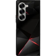 Coque Samsung Galaxy Z Fold6 - Silicone rigide noir Black Red Lines