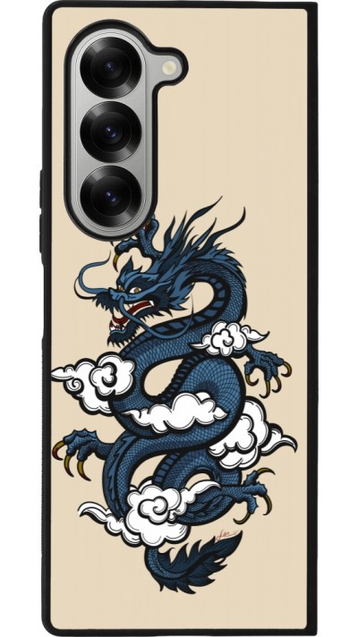 Coque Samsung Galaxy Z Fold6 - Silicone rigide noir Blue Dragon Tattoo