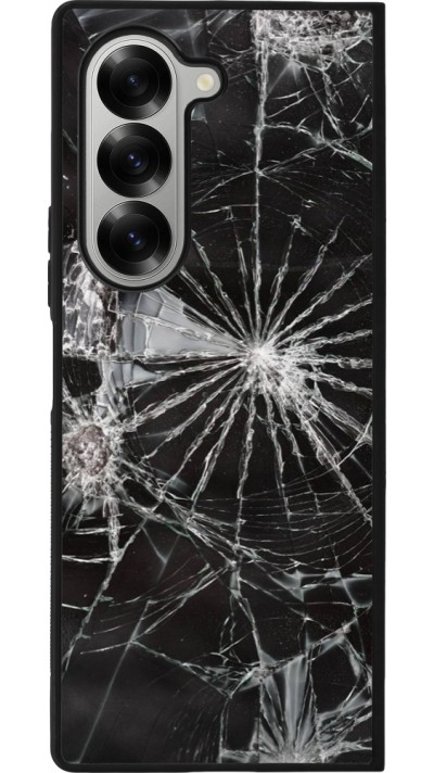 Coque Samsung Galaxy Z Fold6 - Silicone rigide noir Broken Screen