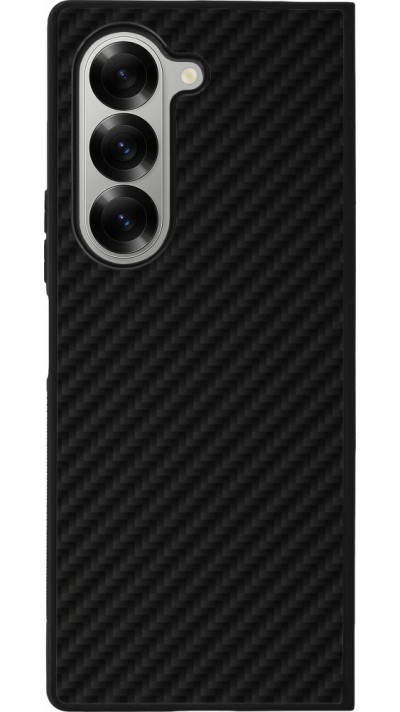 Coque Samsung Galaxy Z Fold6 - Silicone rigide noir Carbon Basic