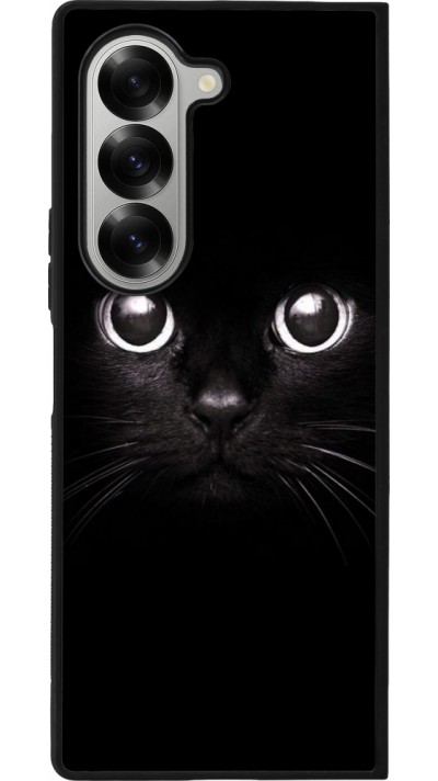 Coque Samsung Galaxy Z Fold6 - Silicone rigide noir Cat eyes