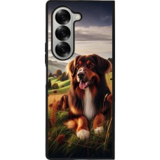 Samsung Galaxy Z Fold6 Case Hülle - Silikon schwarz Hund Land Schweiz