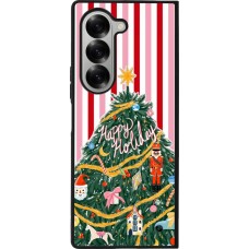 Coque Samsung Galaxy Z Fold6 - Silicone rigide noir Christmas 25 Happy Holiday