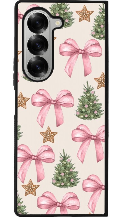 Samsung Galaxy Z Fold6 Case Hülle - Silikon schwarz Christmas 25 Vintage Ribbons